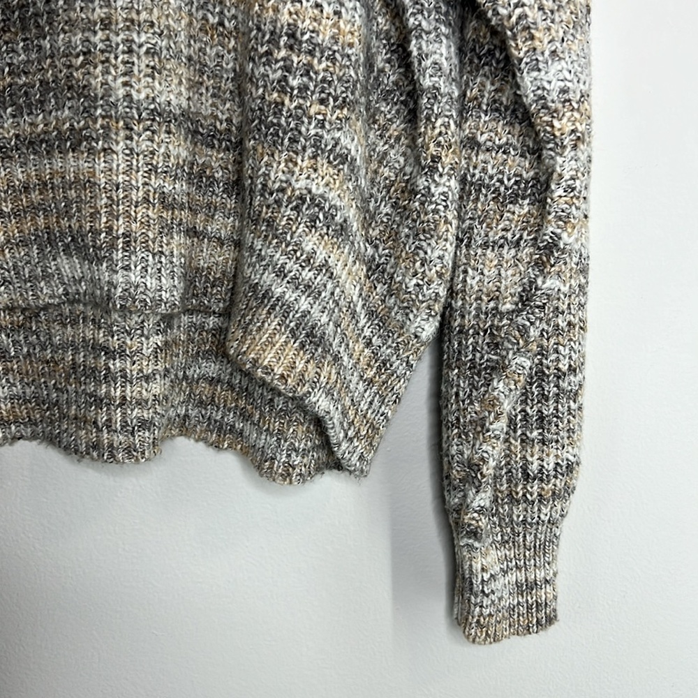 Michael Stars Boxy Crop Michelle Alta Shaker Stitch Cotton Blend Sweater size L - Picture 5 of 12